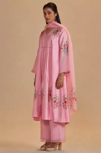 Coral blush festive kurta set