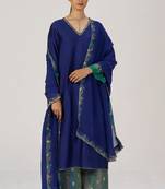 Space blue festive kurta set
