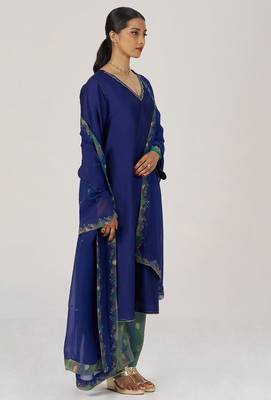 Space blue festive kurta set 2