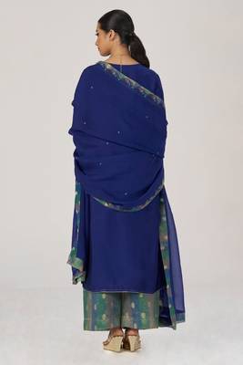 Space blue festive kurta set 3