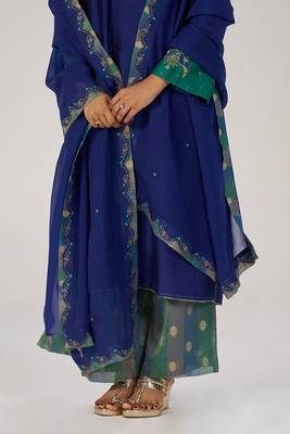 Space blue festive kurta set 4