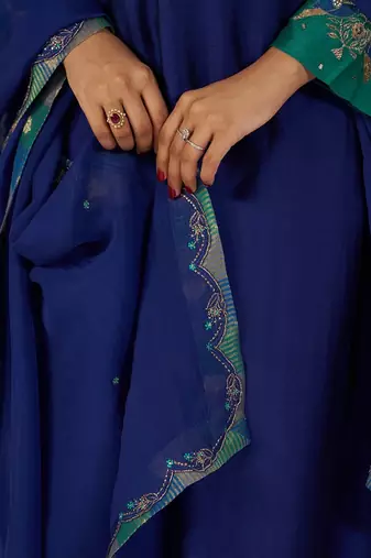 Space blue festive kurta set