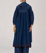 Blue opal silk festive kurta set