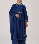 Deep sapphire blue festive kurta set