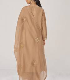 Toasted almond raw silk festive kurta set