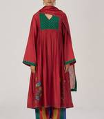 Tango red and green festive print kurta set