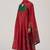Tango red and green festive print kurta set