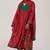 Tango red and green festive print kurta set