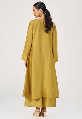Honey gold festive raw silk co-ord set 2