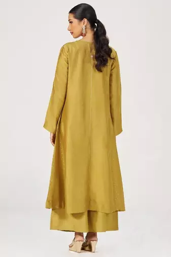 Honey gold festive raw silk co-ord set