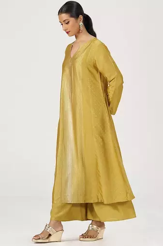 Honey gold festive raw silk co-ord set