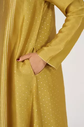 Honey gold festive raw silk co-ord set