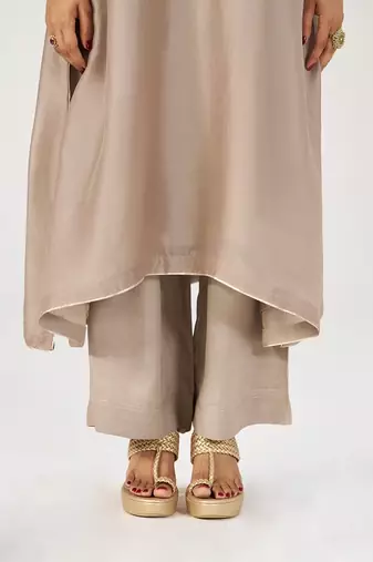 Greige silk festive co-ord set