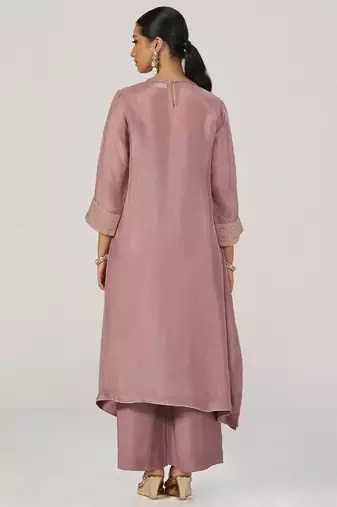 Woodrose silk festive co-ord set