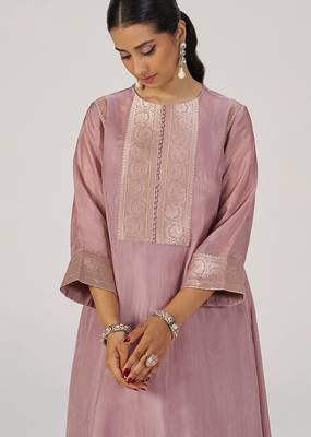 Woodrose silk festive co-ord set 1