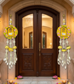 handmade lotus cow shubh labh hanging for home door diwali decor hanging (pack of 2)