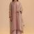 Shell pink tissue festive kurta set