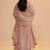 Shell pink tissue festive kurta set