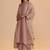 Shell pink tissue festive kurta set