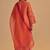 Dusty orange silk festival kurta set