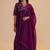 Purple raw silk festive kurta set