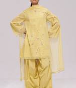 Sulphur yellow mul-chanderi kurta set