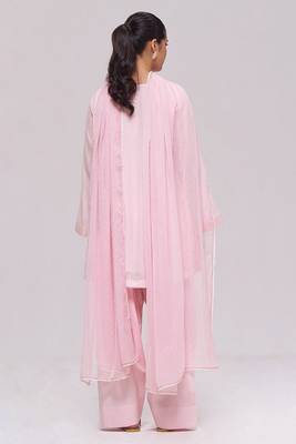 Light pink mul-chanderi kurta set 3