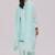 Ice-blue mul-chanderi kurta set