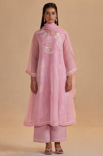 Fairy tale lilac semi festive kurta set