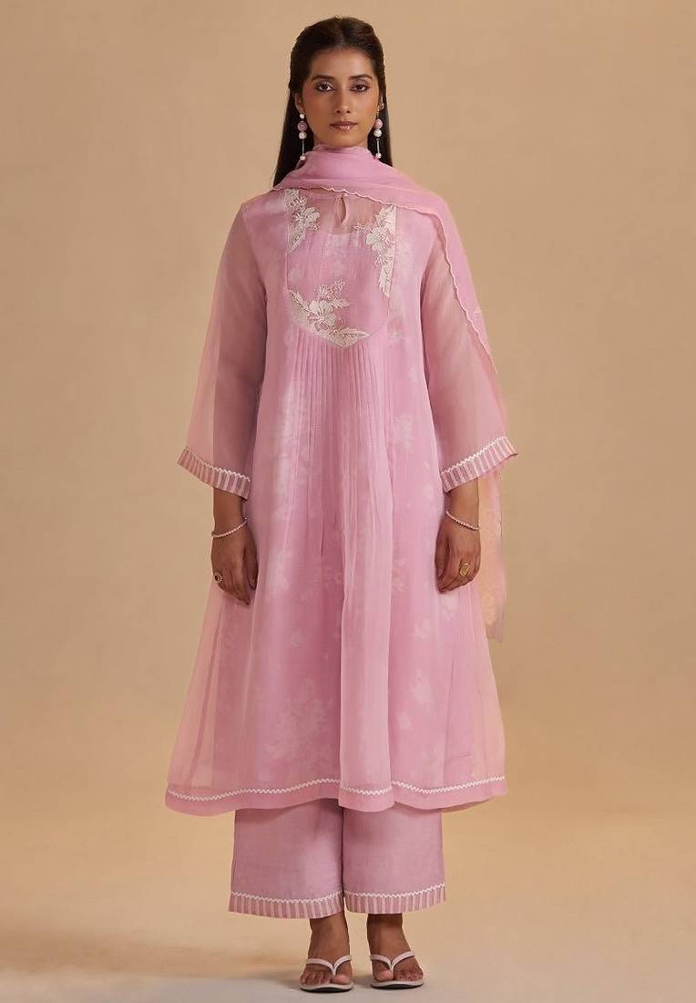 Fairy tale lilac semi festive kurta set