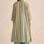 Shades of teal and green stripe cotton-linen co-ord set
