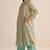 Shades of teal and green stripe cotton-linen co-ord set