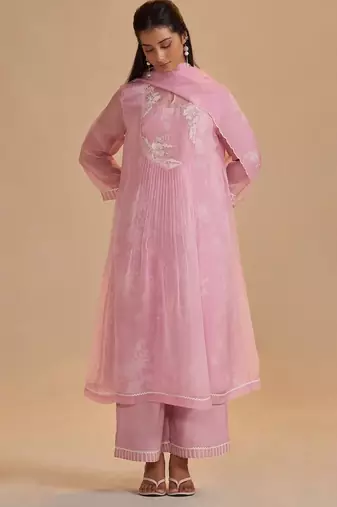 Fairy tale lilac semi festive kurta set