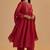 Rich red chanderi silk festive kurta set