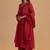 Rich red chanderi silk festive kurta set