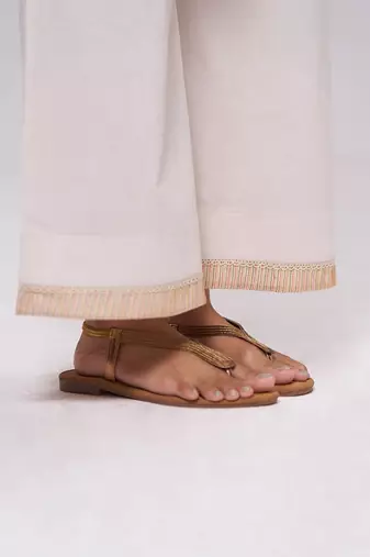 Ivory mul-chanderi kurta set