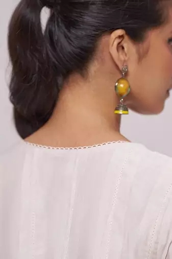 Ivory mul-chanderi kurta set