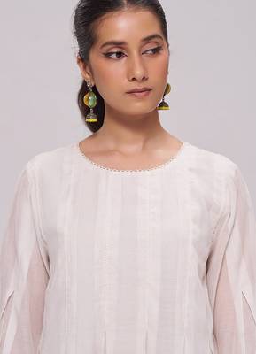 Ivory mul-chanderi kurta set 1