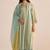 Shades of teal and yellow semi festive kurta set