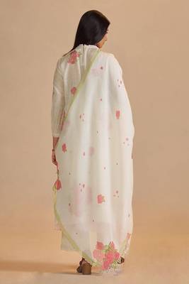 Butter yellow chanderi light festive kurta set 2