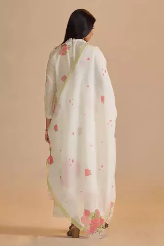 Butter yellow chanderi light festive kurta set