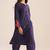 Deep blue mul-chanderi co-ord set