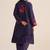 Deep blue mul-chanderi co-ord set