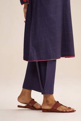 Deep blue mul-chanderi co-ord set 4