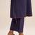 Deep blue mul-chanderi co-ord set