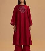 Maroon silk festival co-ord set