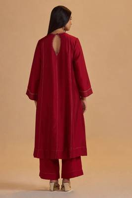 Maroon silk festival co-ord set 3