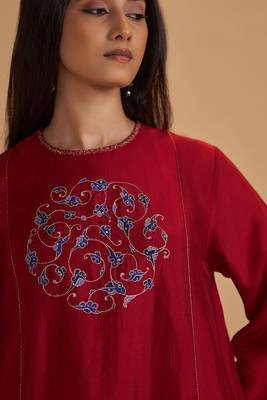 Maroon silk festival co-ord set 5