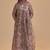 Mauve and beige orgenza silk kurta set