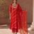 Burnt orange hand embroidered mul cotton kurta set